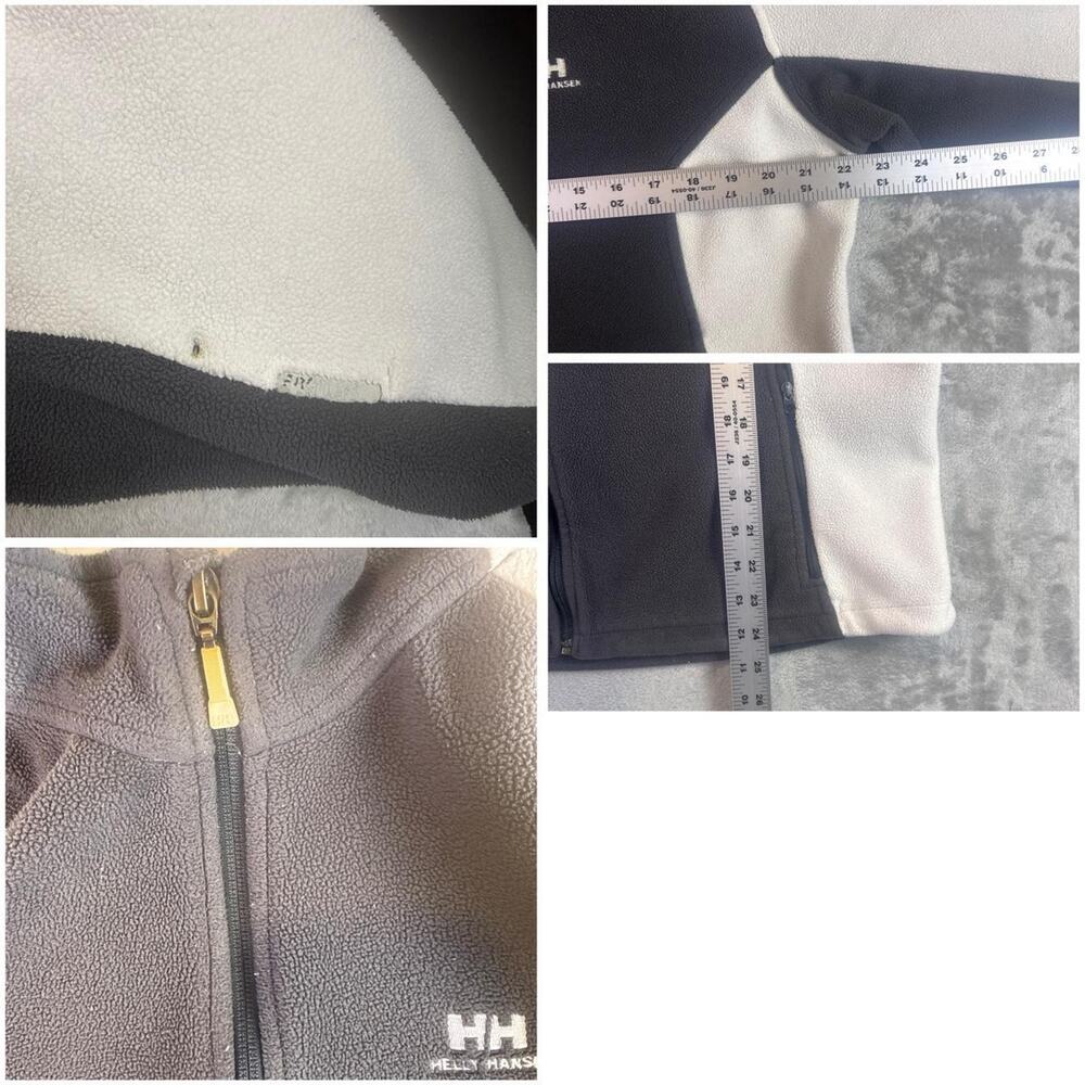 Helly Hansen Full Zip Fleece Jacket Womens XL Gray White Outdoor Hiking - Picture 6 of 6